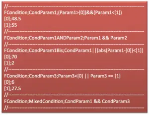 RHB facqConf file | Condition parameter